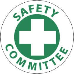 NMC - Safety Committee, Hard Hat Label - Green on White, 2" Thick, For Accident Prevention - A1 Tooling