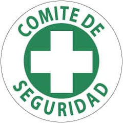 NMC - Comite de Seguridad, Hard Hat Label - Green on White, 2" Thick, For Accident Prevention - A1 Tooling