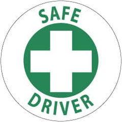 NMC - Safe Driver, Hard Hat Label - Green on White, 2" Thick, For Accident Prevention - A1 Tooling