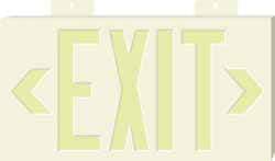 NMC - Exit, Plastic Exit Sign - 15-1/4" Wide x 8-1/4" High, Glow-in-the-Dark - A1 Tooling