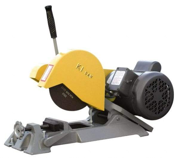 Kalamazoo - 7" Blade Diam, 1/2" Arbor Hole, Straight Chop & Cutoff Saw - 1 Phase, 4,800 RPM, 1 hp, 110/220 Volts, 1" in Solids at 90°, 2" in Pipe at 90° - A1 Tooling