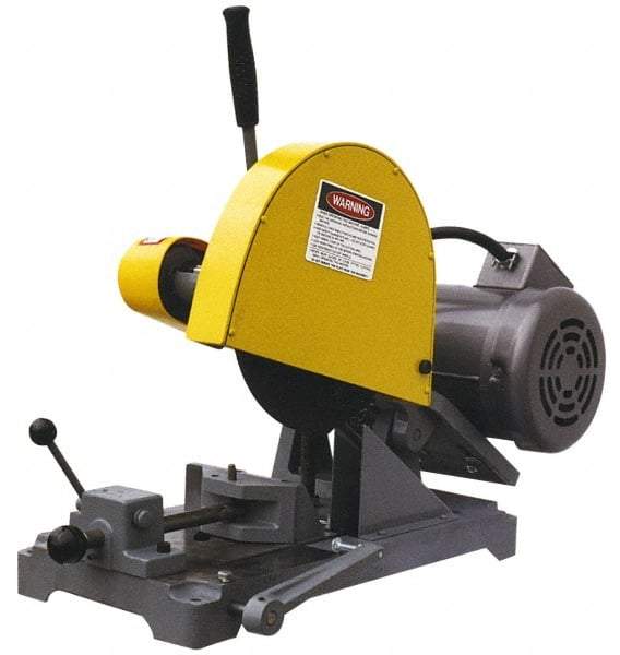 Kalamazoo - 10" Blade Diam, 5/8" Arbor Hole, Straight Chop & Cutoff Saw - 3 Phase, 3,450 RPM, 3 hp, 220/440 Volts, 1-1/2" in Solids at 90°, 2-1/2" in Pipe at 90° - A1 Tooling