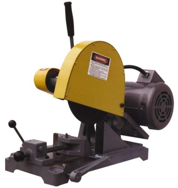 Kalamazoo - 10" Blade Diam, 5/8" Arbor Hole, Straight Chop & Cutoff Saw - 1 Phase, 3,450 RPM, 3 hp, 110/220 Volts, 1-1/2" in Solids at 90°, 2-1/2" in Pipe at 90° - A1 Tooling