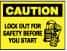 NMC - "Caution - Lock Out for Safety Before You Start", 7" Long x 10" Wide, Pressure-Sensitive Vinyl Safety Sign - Rectangle, 0.004" Thick, Use for Accident Prevention - A1 Tooling