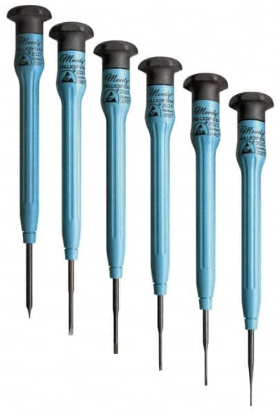 Moody Tools - 6 Piece Slotted Screwdriver Set - Round Shank, Multi Handle - A1 Tooling