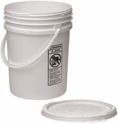 Made in USA - 5.5 Gallon Closure Capacity, Screw On Closure, White Drum Pail - Polyethylene, UN 12H2/Y24/S - A1 Tooling