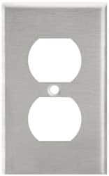 Leviton - 1 Gang, 4-1/2 Inch Long x 2-3/4 Inch Wide, Standard Outlet Wall Plate - Duplex Outlet, Metallic, Stainless Steel - A1 Tooling