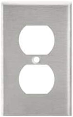 Leviton - 1 Gang, 4-1/2 Inch Long x 2-3/4 Inch Wide, Standard Outlet Wall Plate - Duplex Outlet, Metallic, Stainless Steel - A1 Tooling