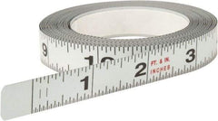 Starrett - 12 Ft. Long x 1/2 Inch Wide, 1/32 and 1/16 Inch Graduation, White, Steel Adhesive Tape Measure - A1 Tooling