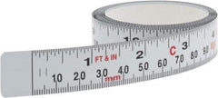 Starrett - 6 Ft. Long x 3/4 Inch Wide, 1/16 Inch Graduation, White, Steel Adhesive Tape Measure - A1 Tooling