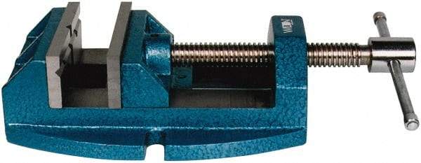 Wilton - 4" Jaw Opening Capacity x 2-1/8" Throat Depth, Horizontal Drill Press Vise - 4" Wide x 2-1/8" High Jaw, Stationary Base, Standard Speed, 10-1/4" OAL x 3.4" Overall Height, Cast Iron - A1 Tooling