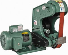 Burr King - 48 Inch Long x 2 Inch Wide Belt Grinder - 1 hp, 120 Volts, Vertical Belt, 6,000 Ft. per Min Belt Speed - A1 Tooling