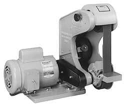 Burr King - 48 Inch Long x 2 Inch Wide Belt Grinder - 1 hp, 220 Volts, Vertical Belt, 6,000 Ft. per Min Belt Speed - A1 Tooling