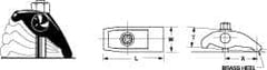 Jergens - 1/2" Stud, 2" Max Clamping Height, Steel, Adjustable & Self-Positioning Strap Clamp - 4-1/4" Long, 1-3/4" Wide, 1-1/2" High, 2-1/2" Heel to Stud Center - A1 Tooling