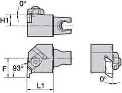 Kennametal - NG3L Insert, 30mm Head Length, 1.19mm Min Groove Width, Modular Grooving Cutting Unit Head - Right Hand Cut, System Size KM25, Series Top Notch - A1 Tooling