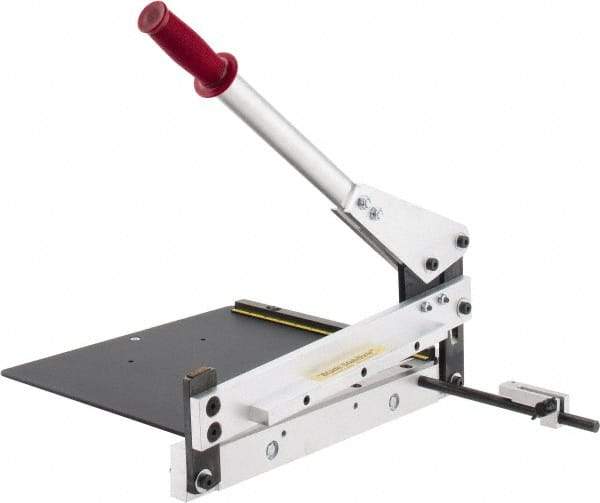 Made in USA - 12 Inch Long x 23 Inch Wide x 15 Inch Deep x 8 Inch High, Hand Slitting Bench Shear - 0.02 Inch Mild Steel, 0.04 Inch Aluminum and 0.025 Inch Brass Capacity - A1 Tooling