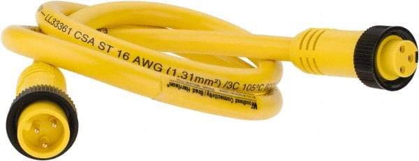 Brad Harrison - 13 Amp, Female Straight, Male Straight Cordset Sensor and Receptacle - 600 Volt, 0.91m Cable Length, IP67 Ingress Rating - A1 Tooling