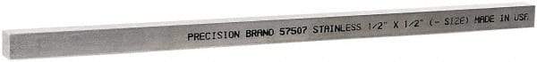 Value Collection - 12" Long x 1/2" High x 1/2" Wide, Plain Key Stock - Stainless Steel - A1 Tooling