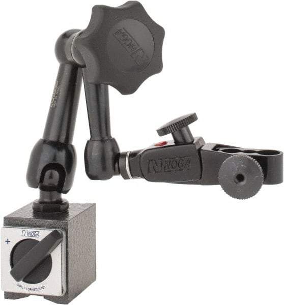 Noga - 70 Lb Magnetic Force, Fine Adjustment Indicator Positioner & Holder with Base - Articulated Arm, Rectangular Base, 35mm Base Height, 40mm Base Length, 30mm Base Width - A1 Tooling