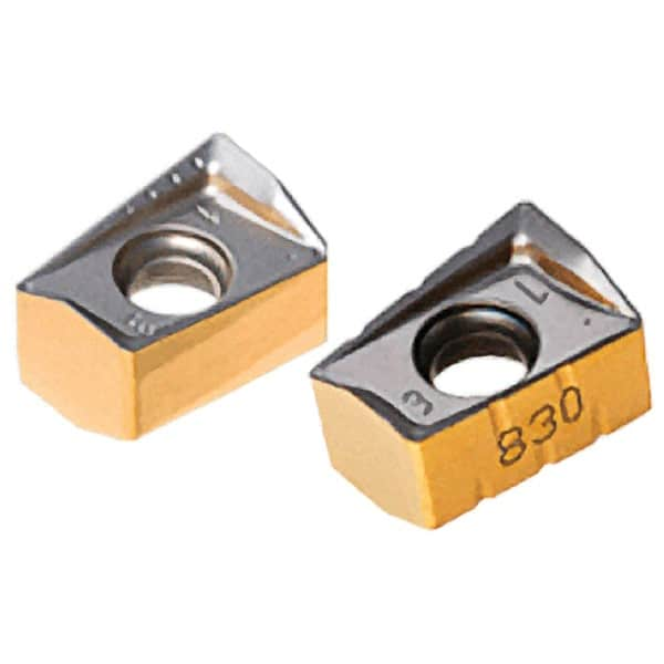 Iscar - H490 ANCX170608 Grade IC380 Carbide Milling Insert - TiCN/TiN Finish, 0.4094" Thick, 0.8mm Corner Radius - A1 Tooling