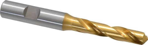 OSG - 0.377" 130° Spiral Flute Cobalt Screw Machine Drill Bit - TiN Finish, Right Hand Cut, 1-7/8" Flute Length, 3-31/32" OAL, Standard Point, Straight Shank - A1 Tooling