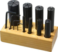 Interstate - 8 Piece 1/8" Increment Expanding Lathe Arbor Set - 1/4", 3/8", 1/2", 5/8", 3/4", 7/8", 1" & 1-1/4" Arbors, 3 & 4" OAL - A1 Tooling