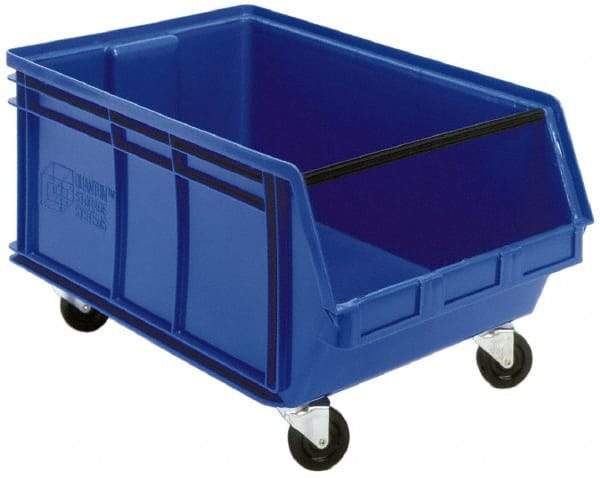 Quantum Storage - 300 Lb. Load Capacity, 29" Deep, Black Polyethylene Hopper Stacking Bin - 14-7/8" High x 18-3/8" Wide x 29" Long - A1 Tooling