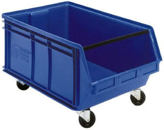 Quantum Storage - 300 Lb. Load Capacity, 29" Deep, Yellow Polyethylene Hopper Stacking Bin - 14-7/8" High x 18-3/8" Wide x 29" Long - A1 Tooling