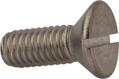 Value Collection - 3/8-16 UNC, 1" OAL Slotted Drive Machine Screw - Flat Head, Grade 316 Stainless Steel, Uncoated, Without Washer - A1 Tooling