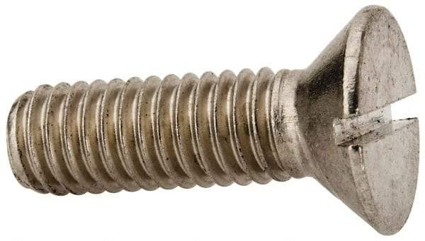 Value Collection - 3/8-16 UNC, 1-1/4" OAL Slotted Drive Machine Screw - Flat Head, Grade 316 Stainless Steel, Uncoated, Without Washer - A1 Tooling