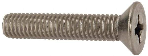 Value Collection - 3/8-16 UNC, 2" OAL Slotted Drive Machine Screw - Flat Head, Grade 316 Stainless Steel, Uncoated, Without Washer - A1 Tooling