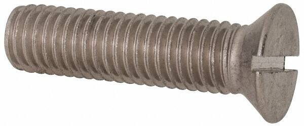 Value Collection - 1/2-13 UNC, 2" OAL Slotted Drive Machine Screw - Flat Head, Grade 316 Stainless Steel, Uncoated, Without Washer - A1 Tooling