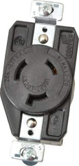 Cooper Wiring Devices - 277 VAC, 20 Amp, L7-20R NEMA, Self Grounding Receptacle - 2 Poles, 3 Wire, Female End, Black - A1 Tooling