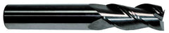 Accupro - 11/16", 1-1/2" LOC, 3/4" Shank Diam, 4" OAL, 3 Flute, Solid Carbide Square End Mill - Single End, TiCN Finish, Spiral Flute, 40° Helix, Centercutting, Right Hand Cut, Right Hand Flute - A1 Tooling