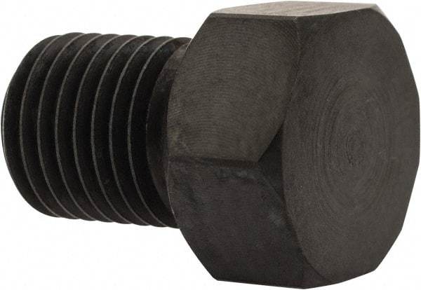 Gibraltar - 11/16" OAL, 1/4" Head Height, Low Carbon Steel, Threaded Rest Button - Black Oxide Coating, 3/8-24 Thread, 1/2" Hex - A1 Tooling