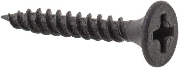 Value Collection - #6, 1" OAL, Phillips Drive Bugle Head, Steel Drywall Screws - Black Phosphate Finish, Grade 1018 - A1 Tooling