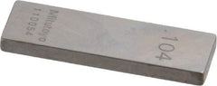 Mitutoyo - 0.104" Rectangular Steel Gage Block - Accuracy Grade 0, Includes Certificate of Inspection - A1 Tooling