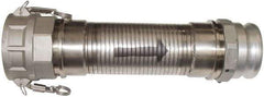 Kuriyama of America - 120" OAL, 3" ID, Flexible Metal Hose Assembly - 3" Fitting, Part A Adapter x Part D Coupler End Connections, Aluminum Fitting, 304 Stainless Steel Hose - A1 Tooling