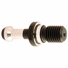 Iscar - CAT50 Taper, 1-8 Thread, 45° Angle Radius, Standard Retention Knob - 2.3" OAL, 1.14" Knob Diam, 1" from Knob to Flange - Exact Industrial Supply