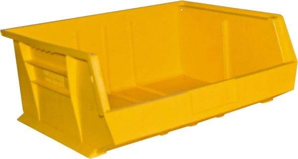 Durham - 14-5/8" Deep, Yellow Plastic Hang and Stack Bins - 7" High x 16-3/4" Wide x 14-5/8" Long - A1 Tooling