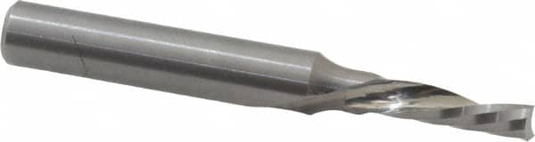 Onsrud - 5/32" Cutting Diam x 9/16" Length of Cut, 1 Flute, Downcut Spiral Router Bit - Uncoated, Right Hand Cut, Solid Carbide, 2" OAL x 1/4" Shank Diam, Single Edge, 21° Helix Angle - A1 Tooling