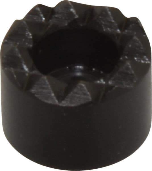 Fairlane - 1/2" Diam, 3/8" High, No. 8 C Bore SHCS, Counterbored, Fine Tooth Grade Diamond Serration Tooth Pattern, High Speed Steel, Round Positioning Gripper - Black Oxide Coated - A1 Tooling