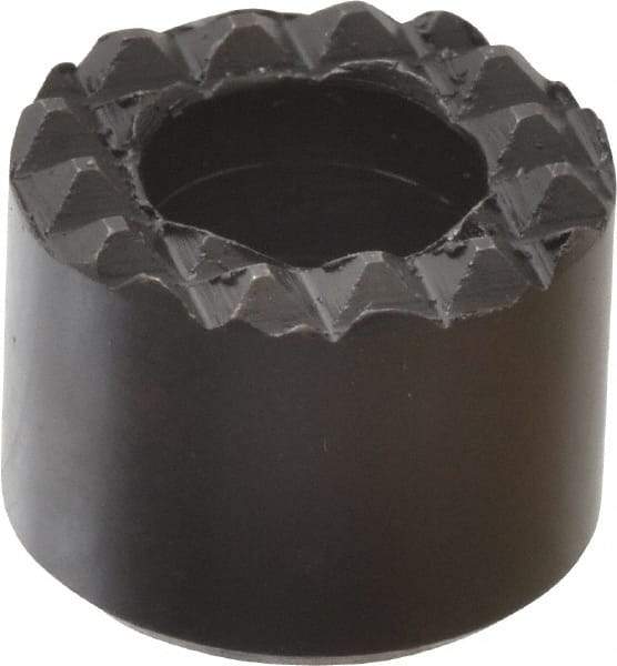 Fairlane - 1/2" Diam, 3/8" High, No. 8 C Bore SHCS, Counterbored, Extra Fine Tooth Grade Diamond Serration Tooth Pattern, High Speed Steel, Round Positioning Gripper - Black Oxide Coated - A1 Tooling