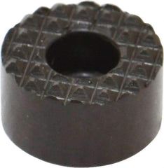 Fairlane - 5/8" Diam, 3/8" High, No. 8 C Bore SHCS, Counterbored, Extra Fine Tooth Grade Diamond Serration Tooth Pattern, High Speed Steel, Round Positioning Gripper - Black Oxide Coated - A1 Tooling