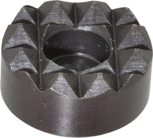 Fairlane - 3/4" Diam, 3/8" High, No. 10 C Bore SHCS, Counterbored, Coarse Tooth Grade Diamond Serration Tooth Pattern, High Speed Steel, Round Positioning Gripper - Black Oxide Coated - A1 Tooling