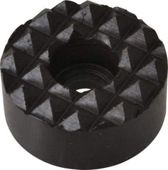 Fairlane - 1" Diam, 1/2" High, 1/4 C Bore SHCS, Counterbored, Coarse Tooth Grade Diamond Serration Tooth Pattern, High Speed Steel, Round Positioning Gripper - Black Oxide Coated - A1 Tooling