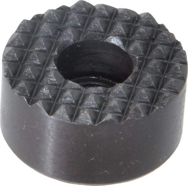 Fairlane - 1" Diam, 1/2" High, 1/4 C Bore SHCS, Counterbored, Fine Tooth Grade Diamond Serration Tooth Pattern, High Speed Steel, Round Positioning Gripper - Black Oxide Coated - A1 Tooling