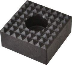 Fairlane - 1" Square, 1/2" High, 1/4 C Bore SHCS Size, Fine Tooth Grade, Diamond Serration, High Speed Steel, Square Positioning Gripper - 0.03 x 45A° Chamfer, 5/16" Counterbore Depth, Black Oxide Finish - A1 Tooling