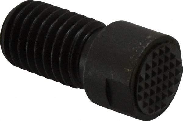 Fairlane - Serrated Tooth, 5/8-11, 1/4" Internal Hex, 1" Shank Length, 1" Thread Length, Black Oxide Finish, Round Head, Adjustable Positioning Gripper - 5/8" Pad Diam, 3/4" Hex, 1/4" Head Height, Extra Fine Tooth Grade - A1 Tooling