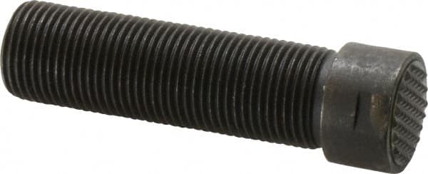 Fairlane - Serrated Tooth, 3/4-16, 5/16" Internal Hex, 2-1/2" Shank Length, 2-1/2" Thread Length, Black Oxide Finish, Round Head, Adjustable Positioning Gripper - 3/4" Pad Diam, 7/8" Hex, 1/4" Head Height, Extra Fine Tooth Grade - A1 Tooling